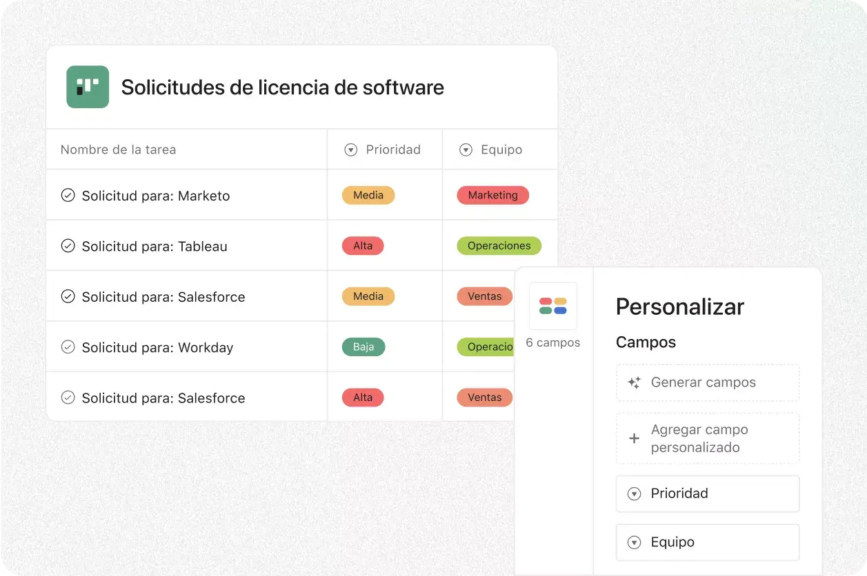 Crea campos personalizados con Asana 