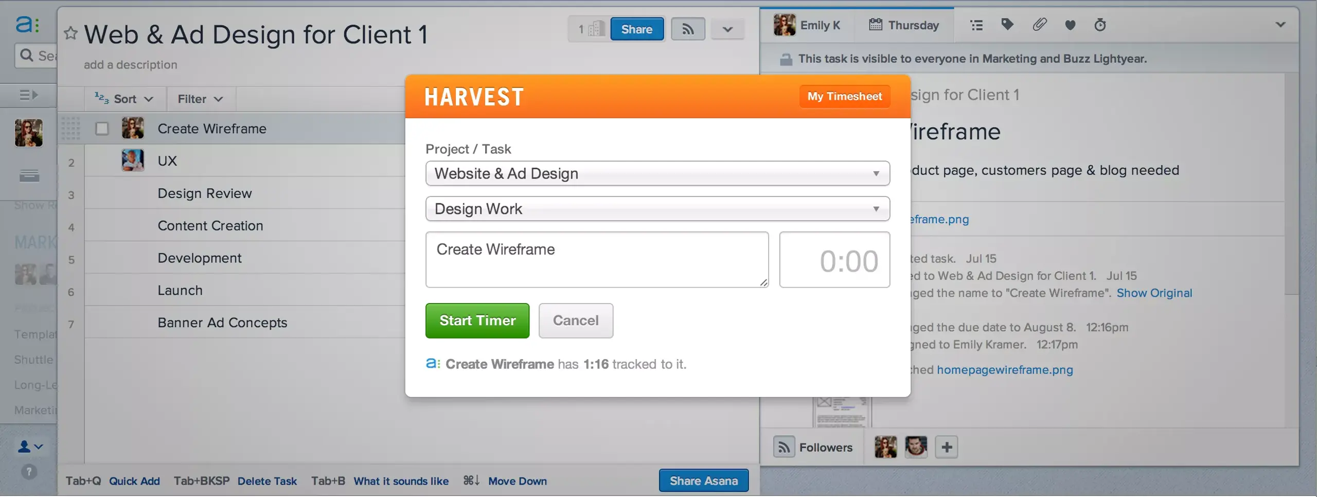 A timely integration: time tracking in Asana with Harvest article banner image