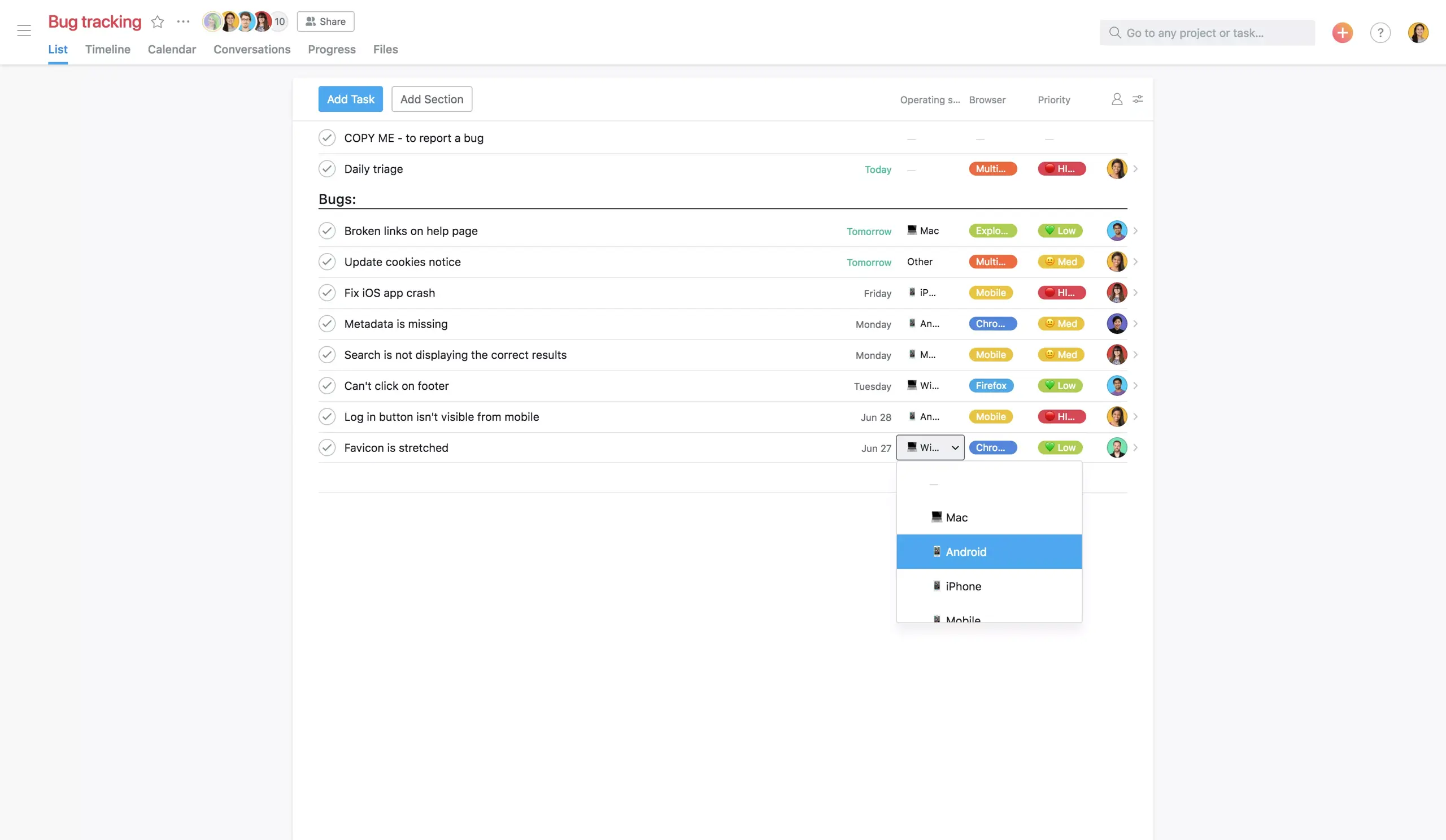 Adding emoji to Asana custom fields