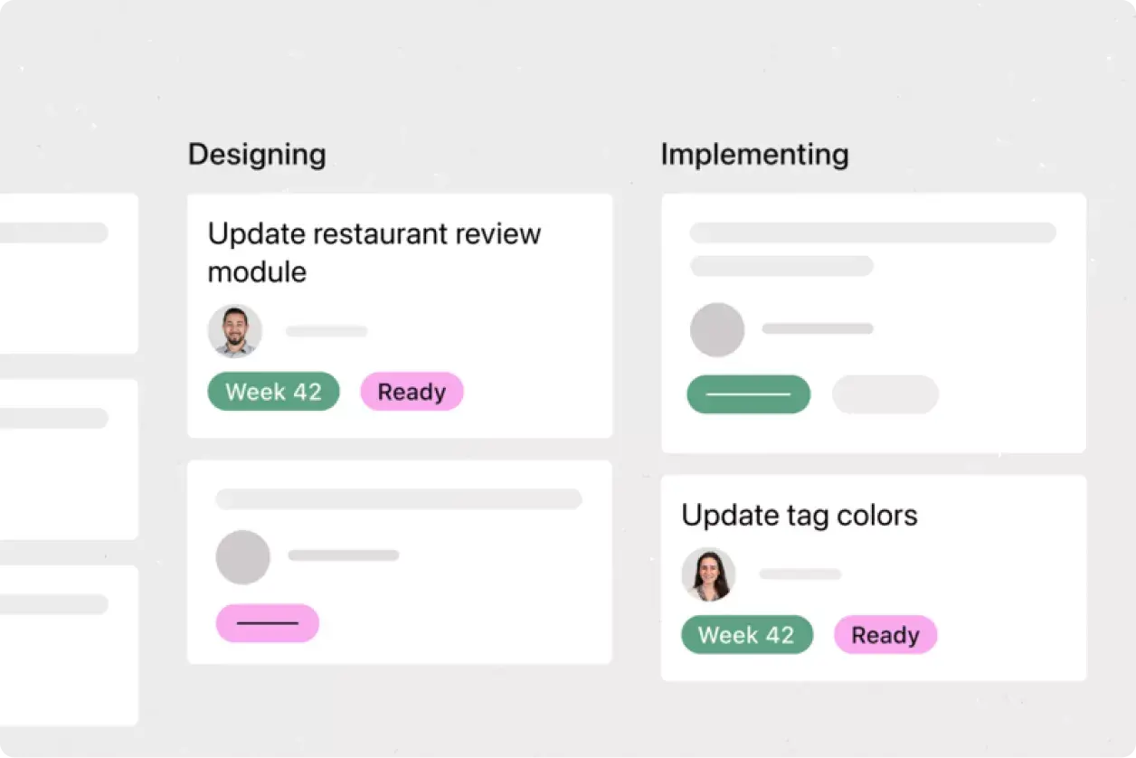 Tablero de tareas: interfaz de usuario del producto de Asana