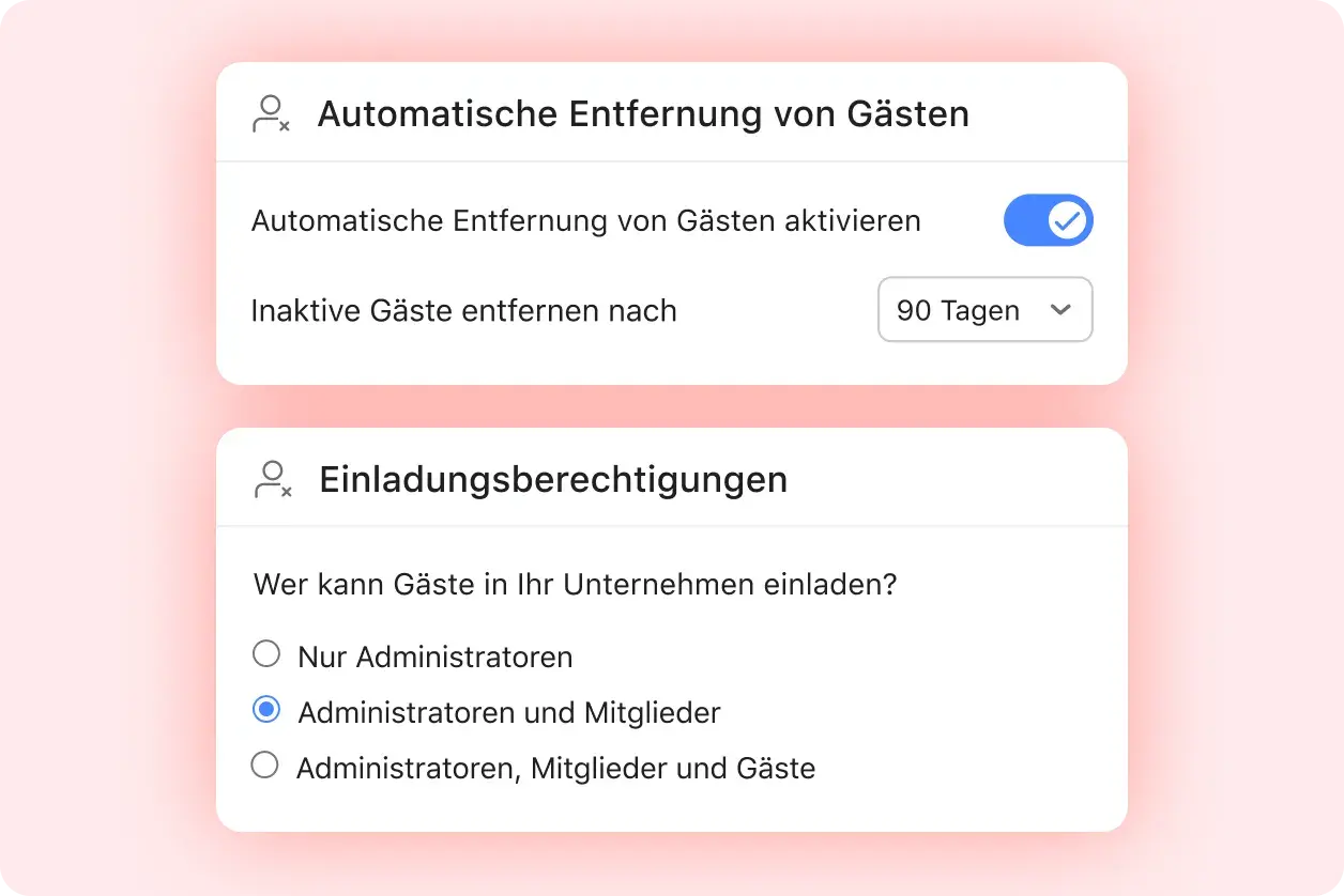 Produkt-UI zur Sicherung von Unternehmen