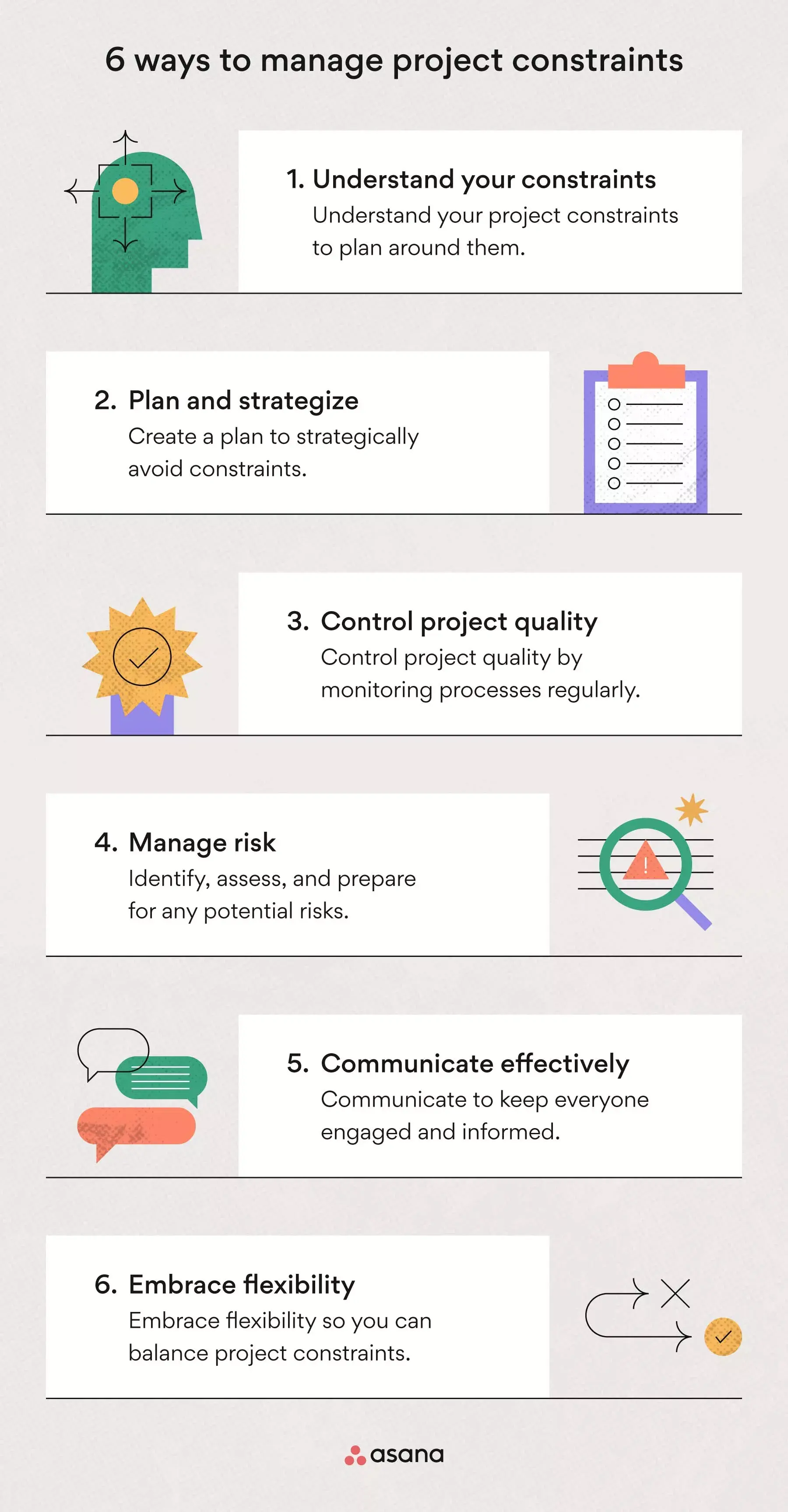 [inline illustration] 6 ways to manage project constraints (infographic)