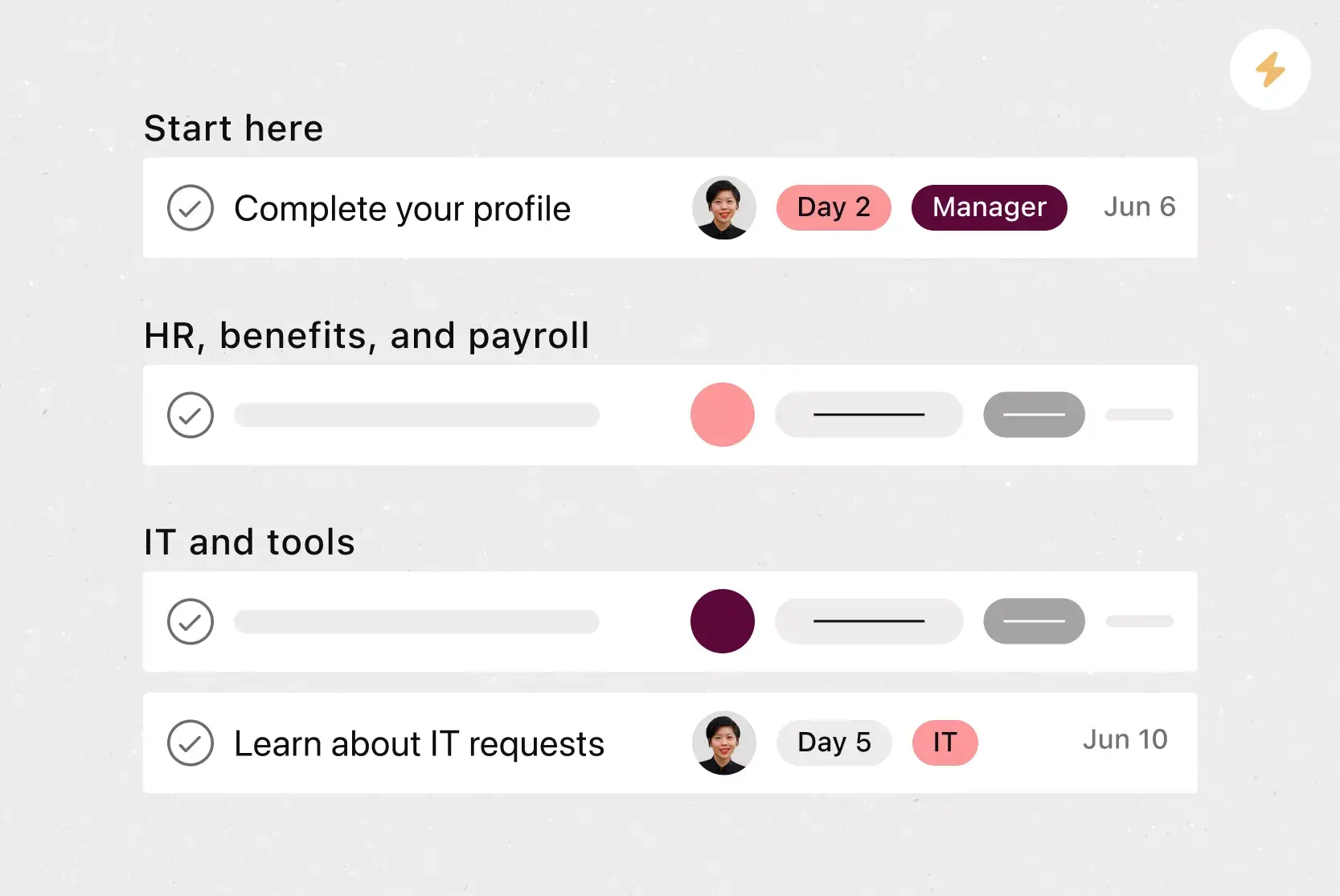 Asana の新入社員オンボーディング用テンプレートバナー画像