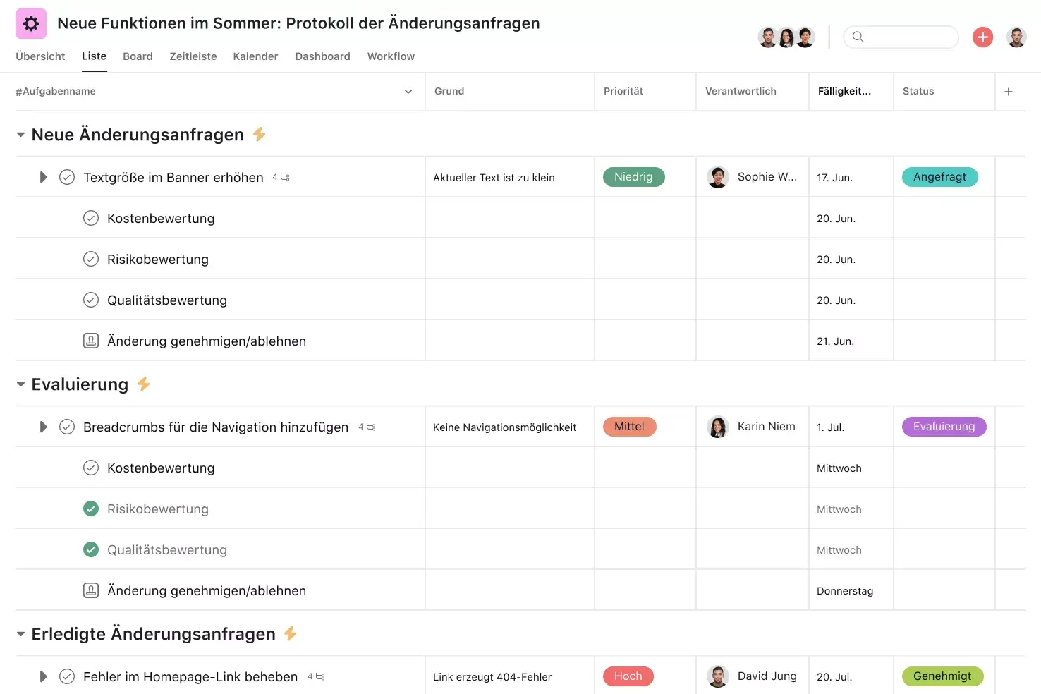 [Product ui] Change management plan (list)