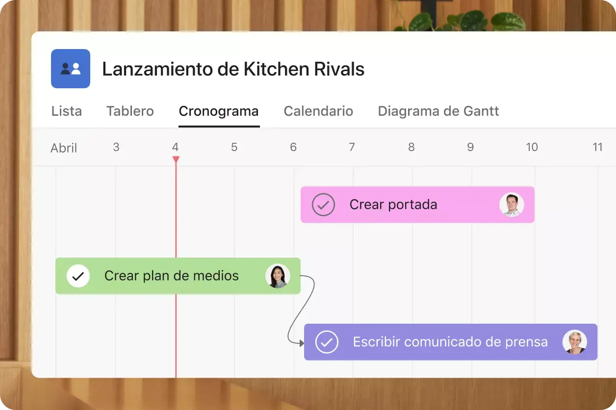 Lanzamiento de Kitchen Rivals: interfaz de usuario de producto de Asana
