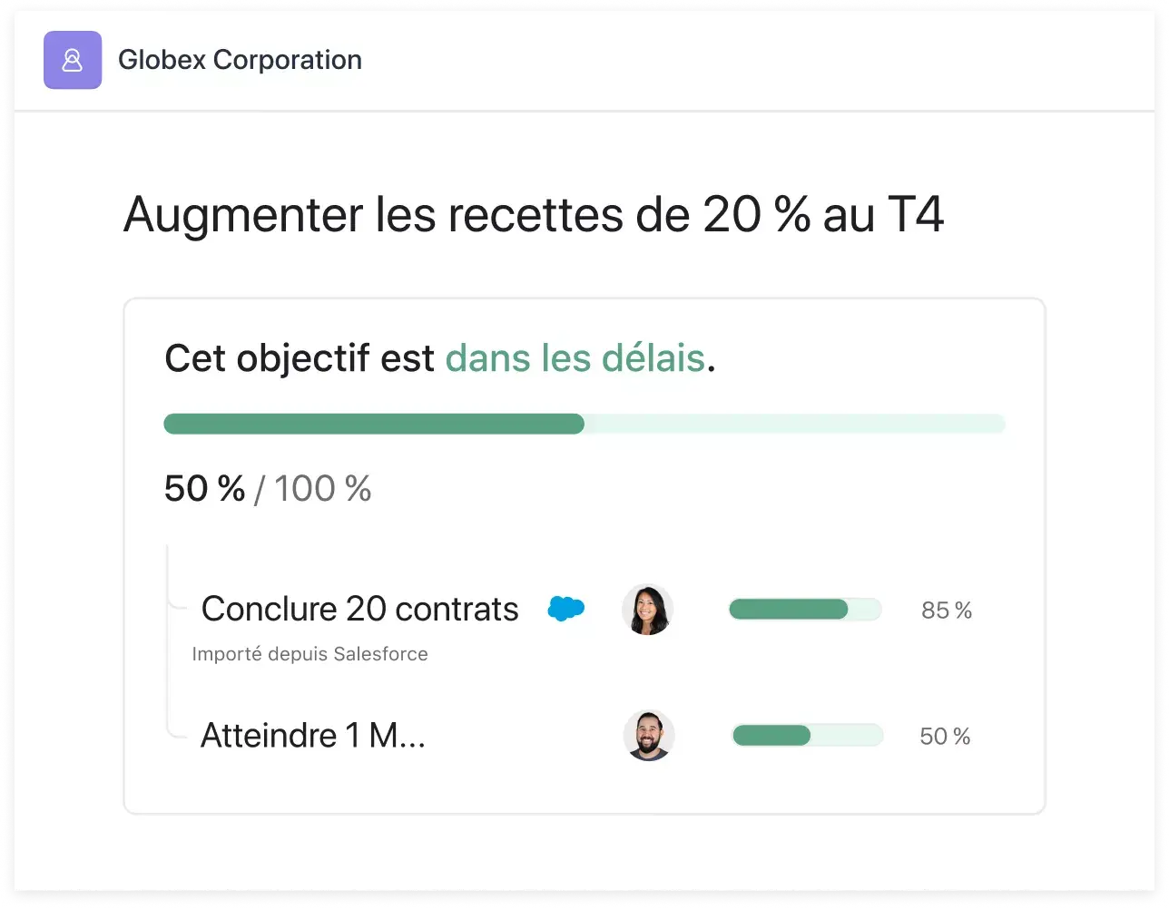 Statut des objectifs sur Asana