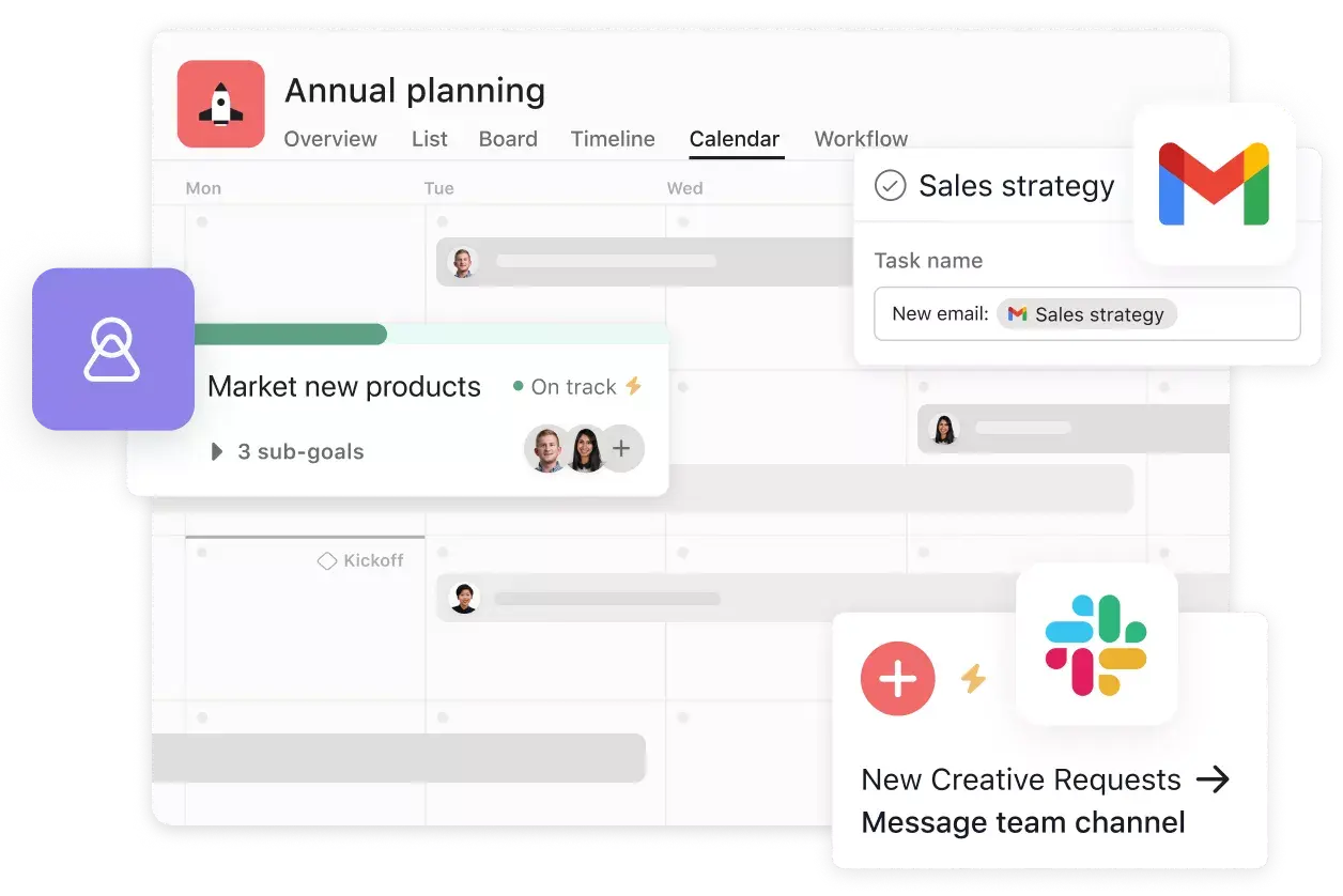 Asana product including goals, automations, and more
