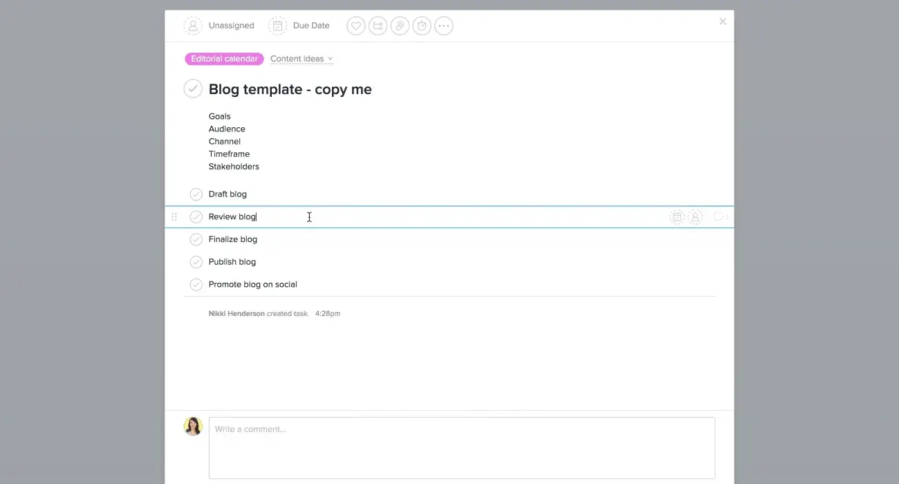 Product UI: Adding task dependencies in Asana