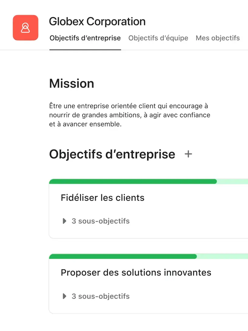 Une vue plus claire des objectifs et responsabilités de chacun