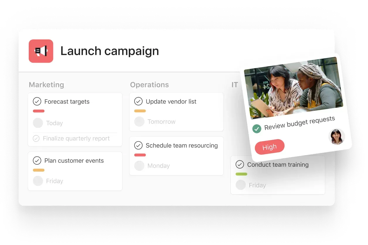 Use Asana to monitor marketing projects