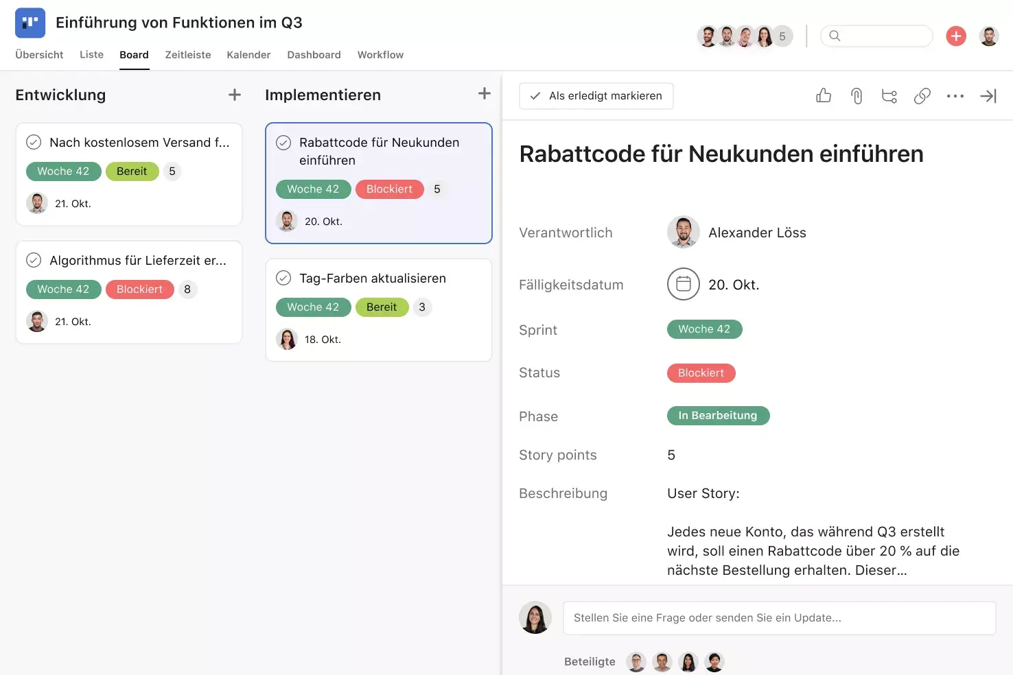 [Produkt-UI] Beispiel eines Projekts für Kundenfeedback (Boards)