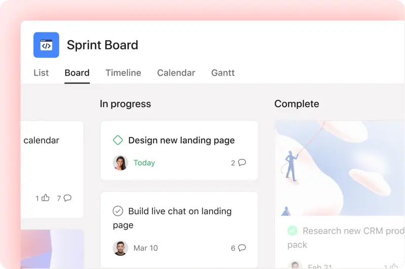 Asana board view