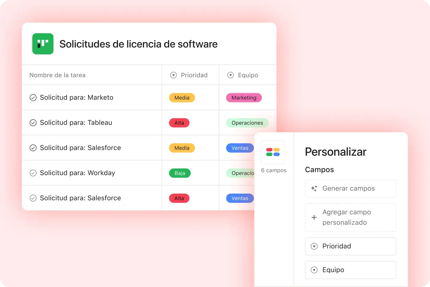 Crea campos personalizados con Asana 