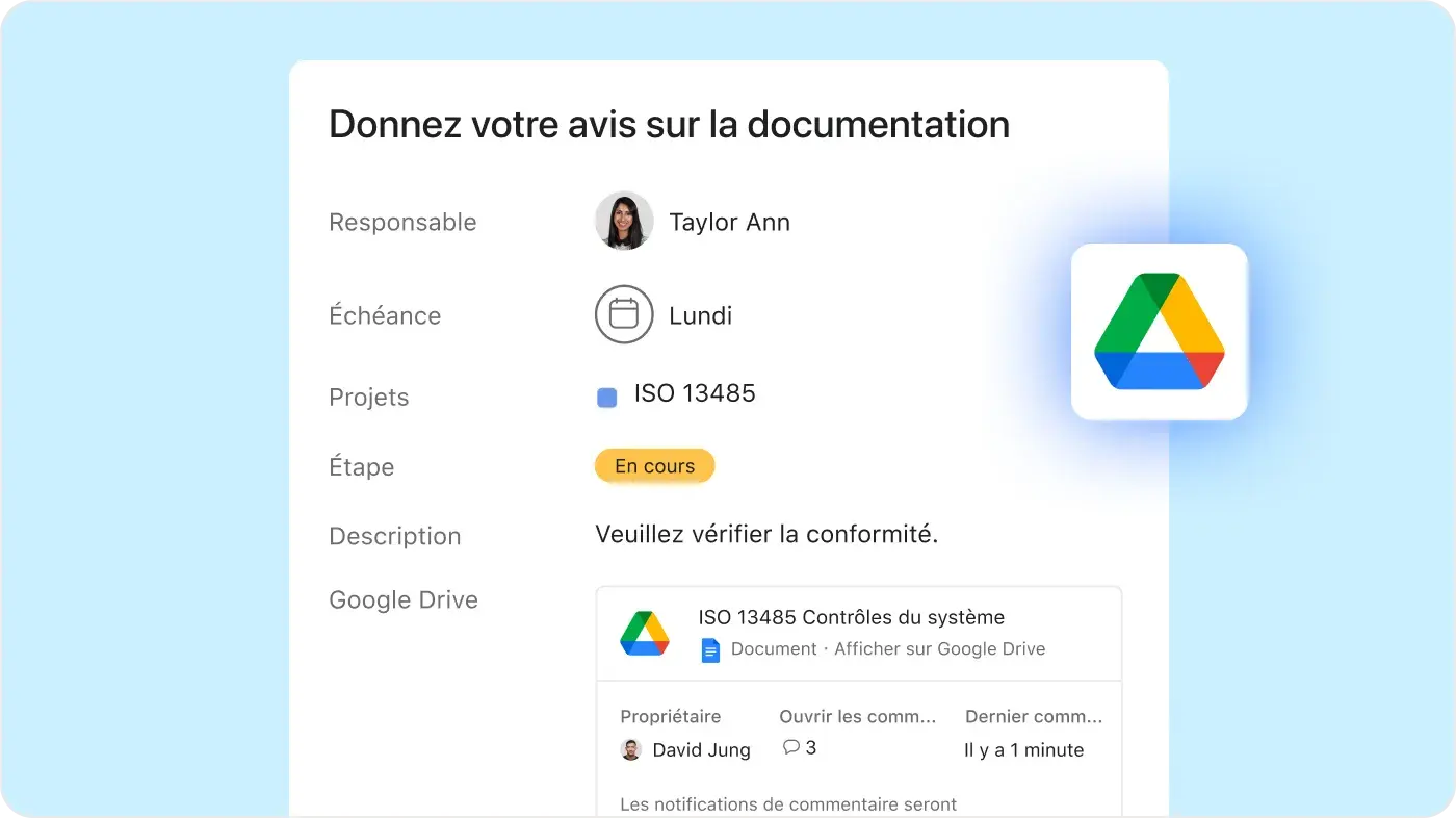 Image du suivi de la réglementation et de la conformité : exemple de l’interface utilisateur du produit