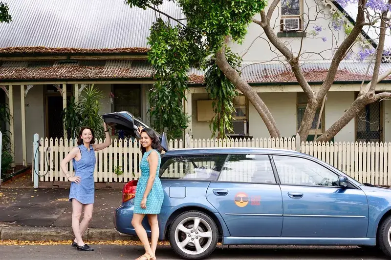 Two women renting car