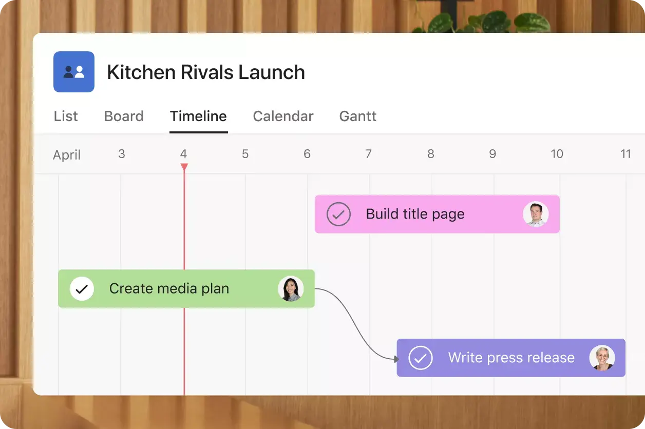 Kitchen rivals launch: Asana abstracted product UI
