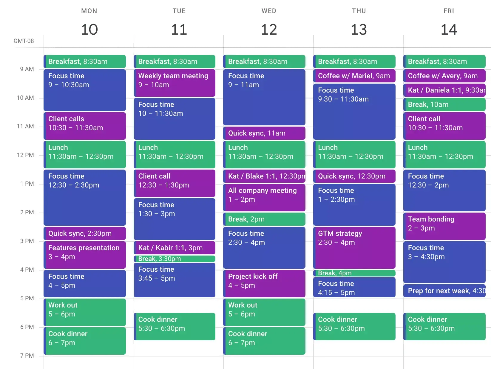 Strategia di gestione del tempo con il time blocking - Illustrazione di Asana