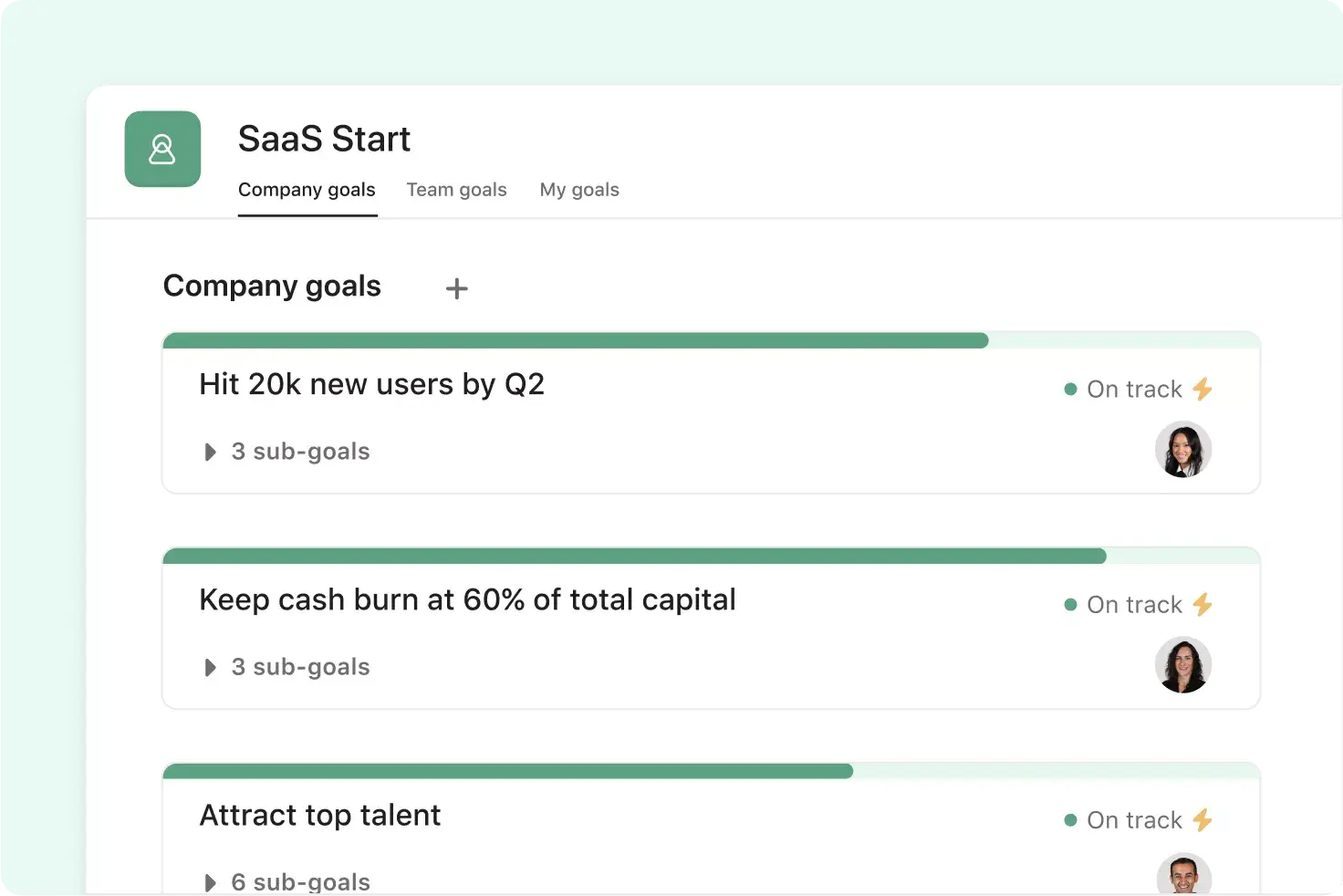 Track organizational goals with Asana