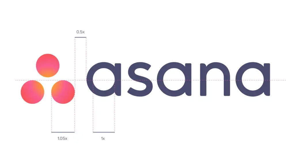 Asana's new look - logo metrics