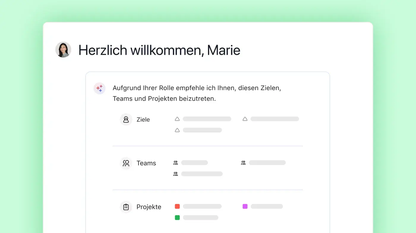 Produkt-UI-Bild in Asana für Onboarding der Angestellten