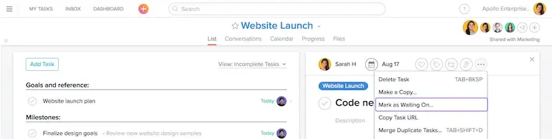 Product UI: Website launch task