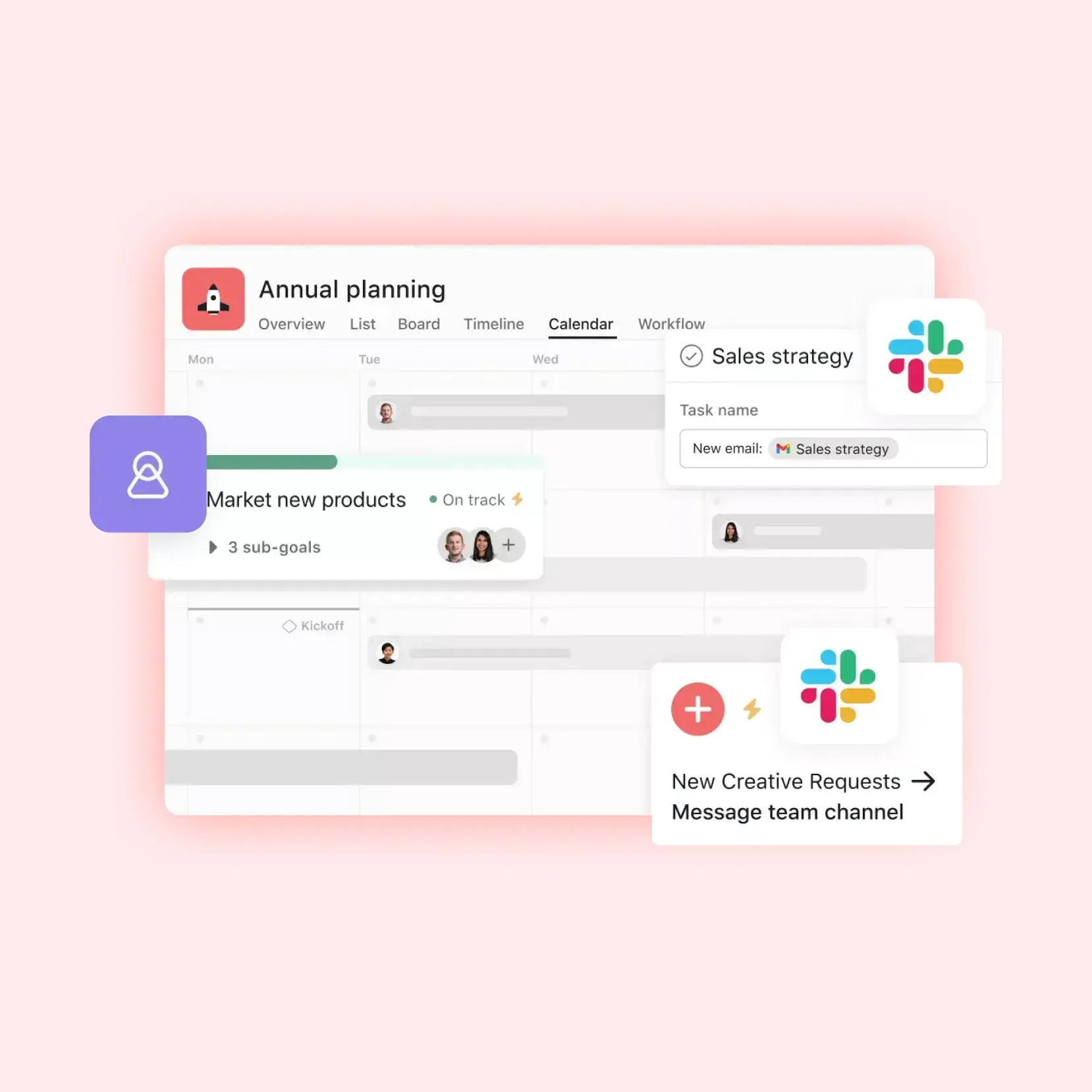 Asana product including goals, automations, and more