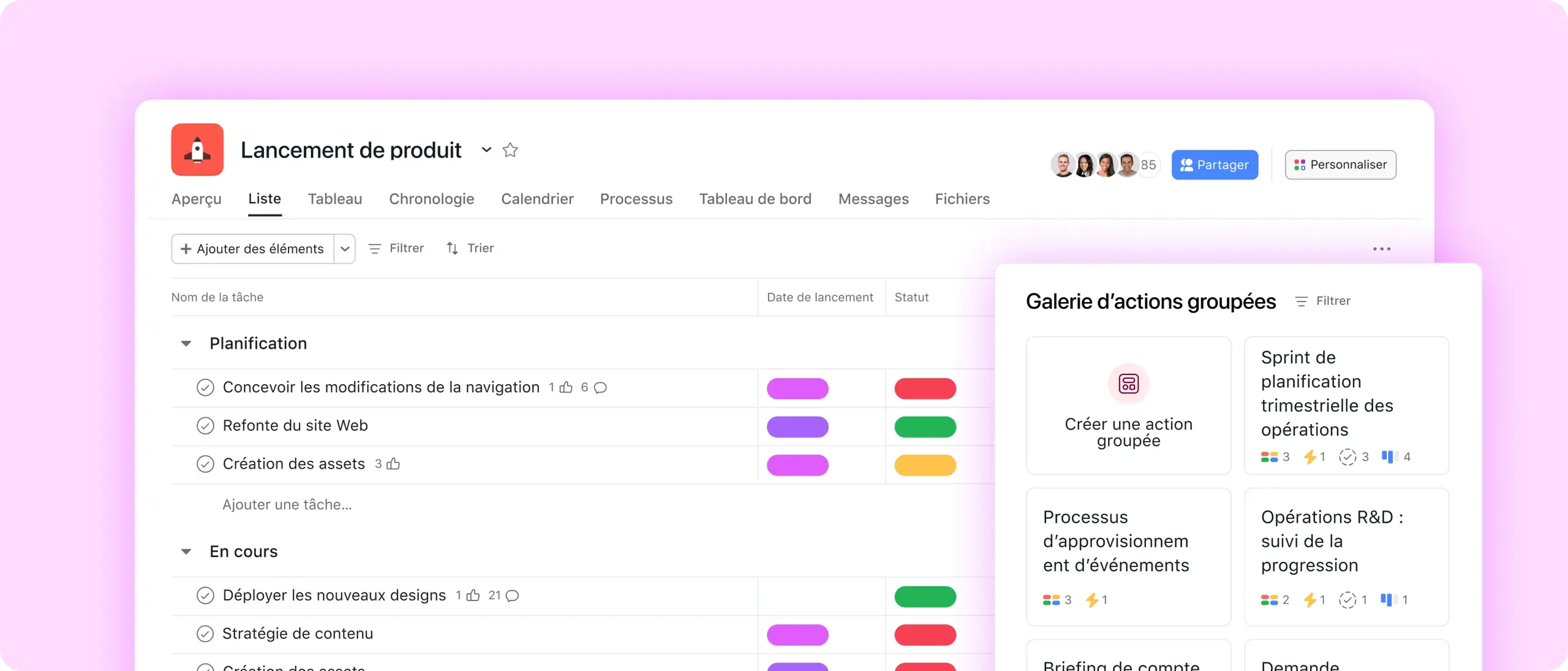 Bundles screenshot in Asana