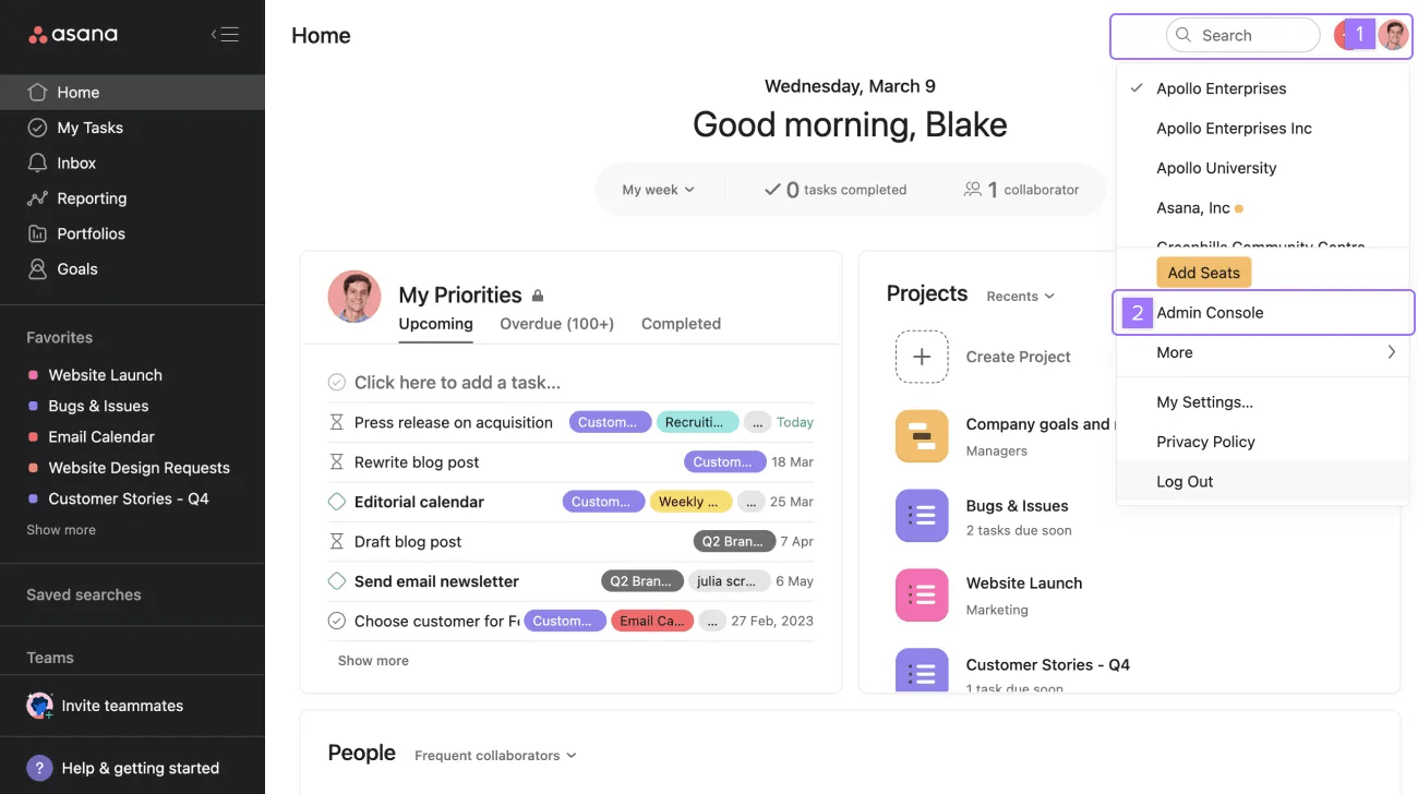 access admin console