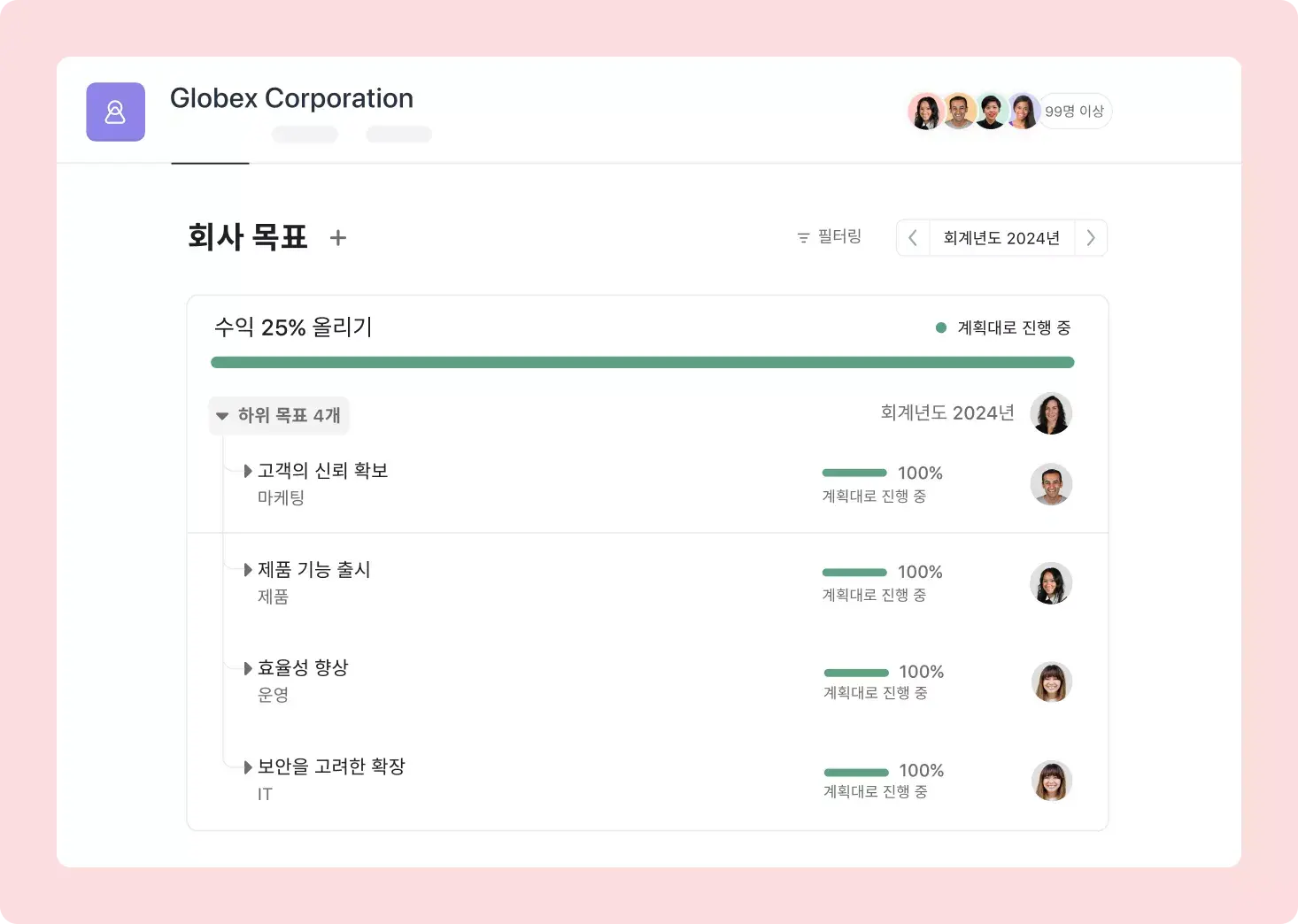 회사 전체를 위한 Asana