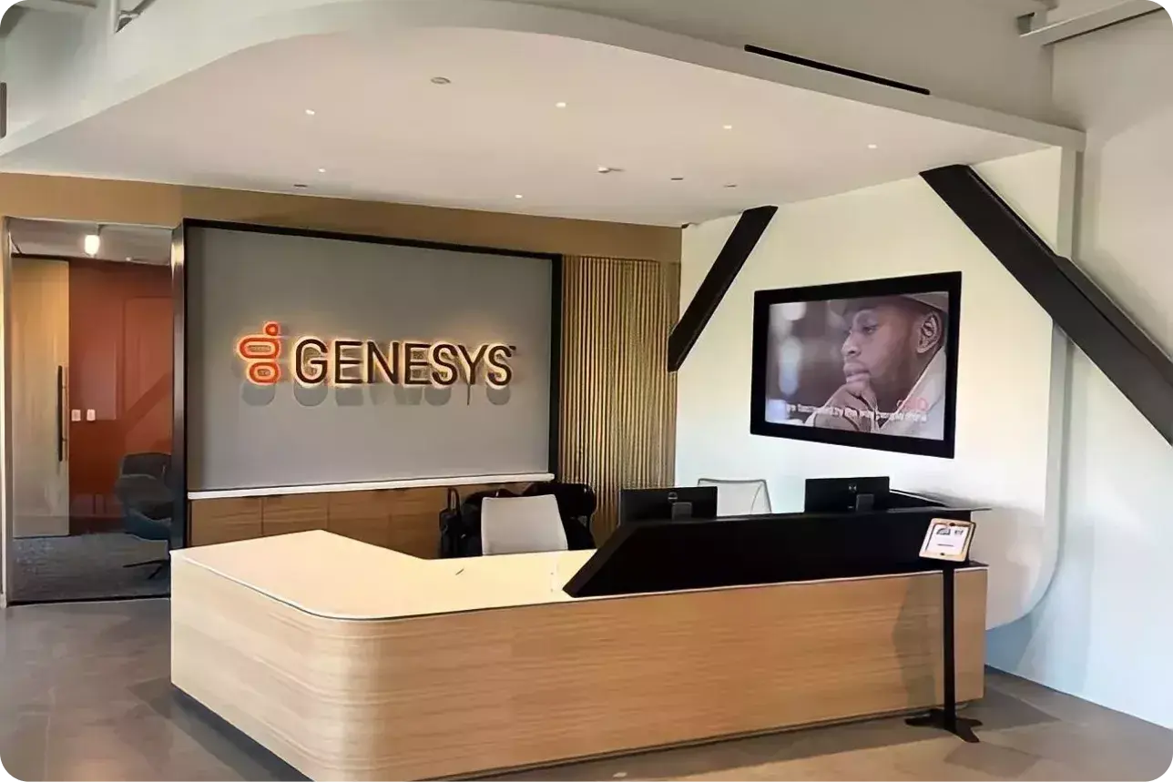Imagen de la oficina de Genesys para la presentación de diapositivas de presupuestos