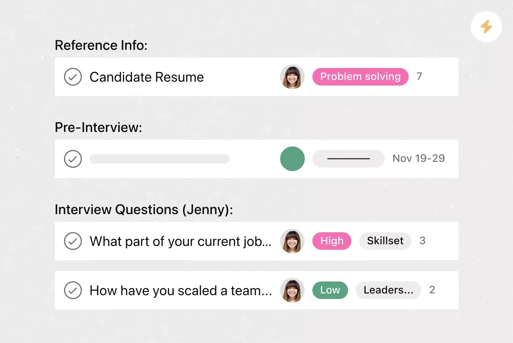 Interview questions and scorecard image