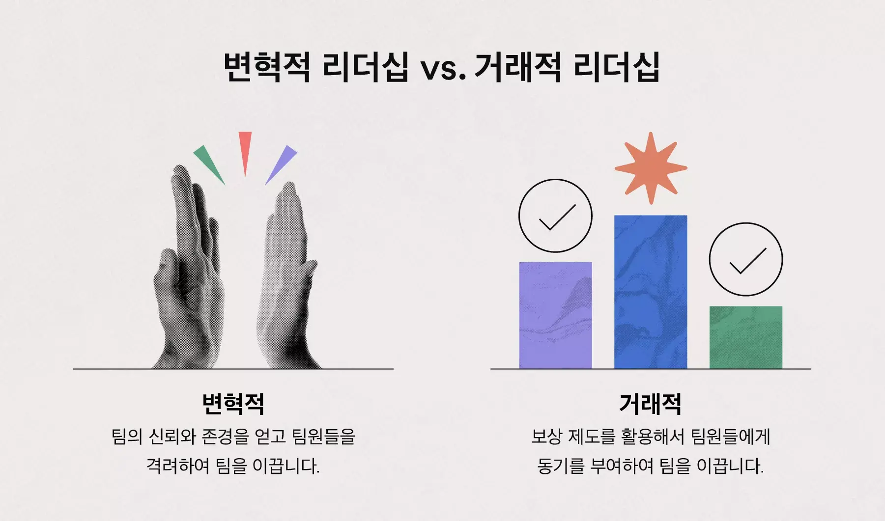 변혁형 리더십 vs. 거래형 리더십