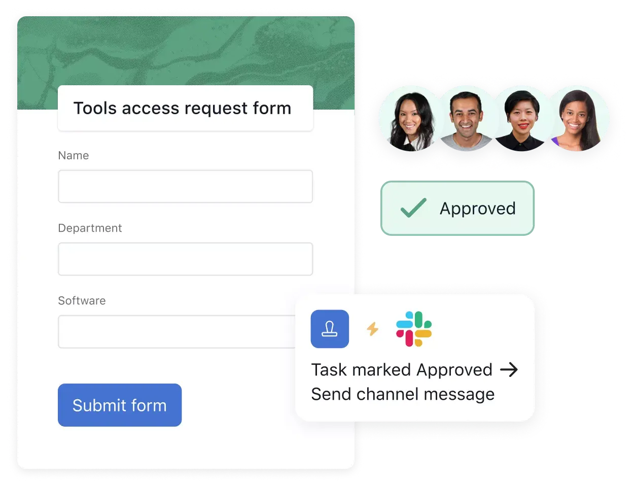 Work request tracking in Asana