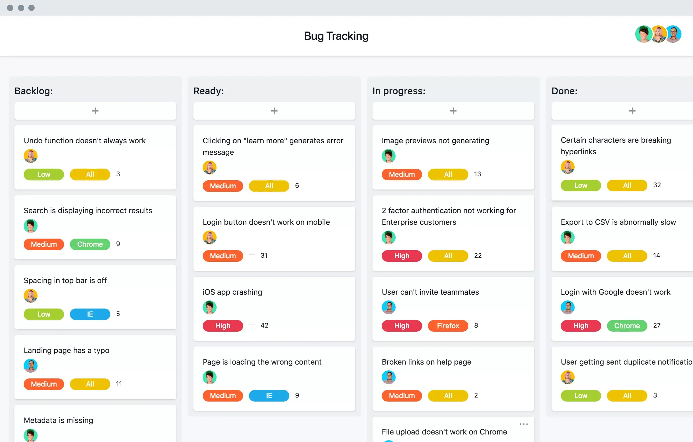 Image showing a bug tracking template