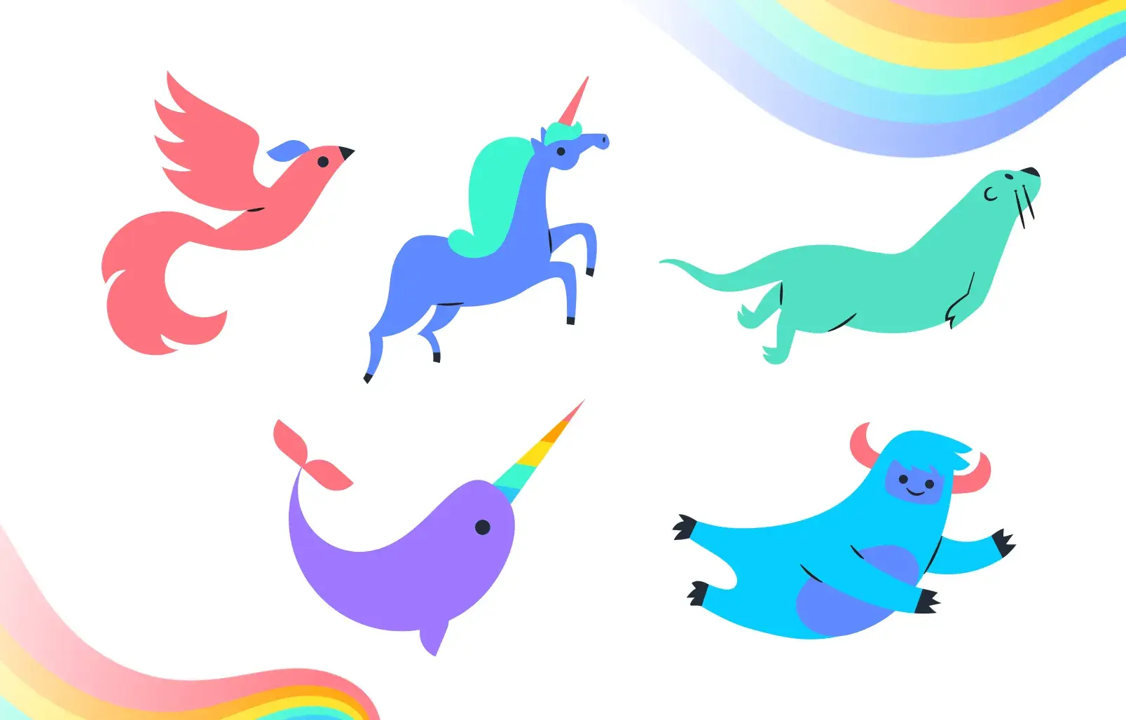 Asana's celebration mascots image