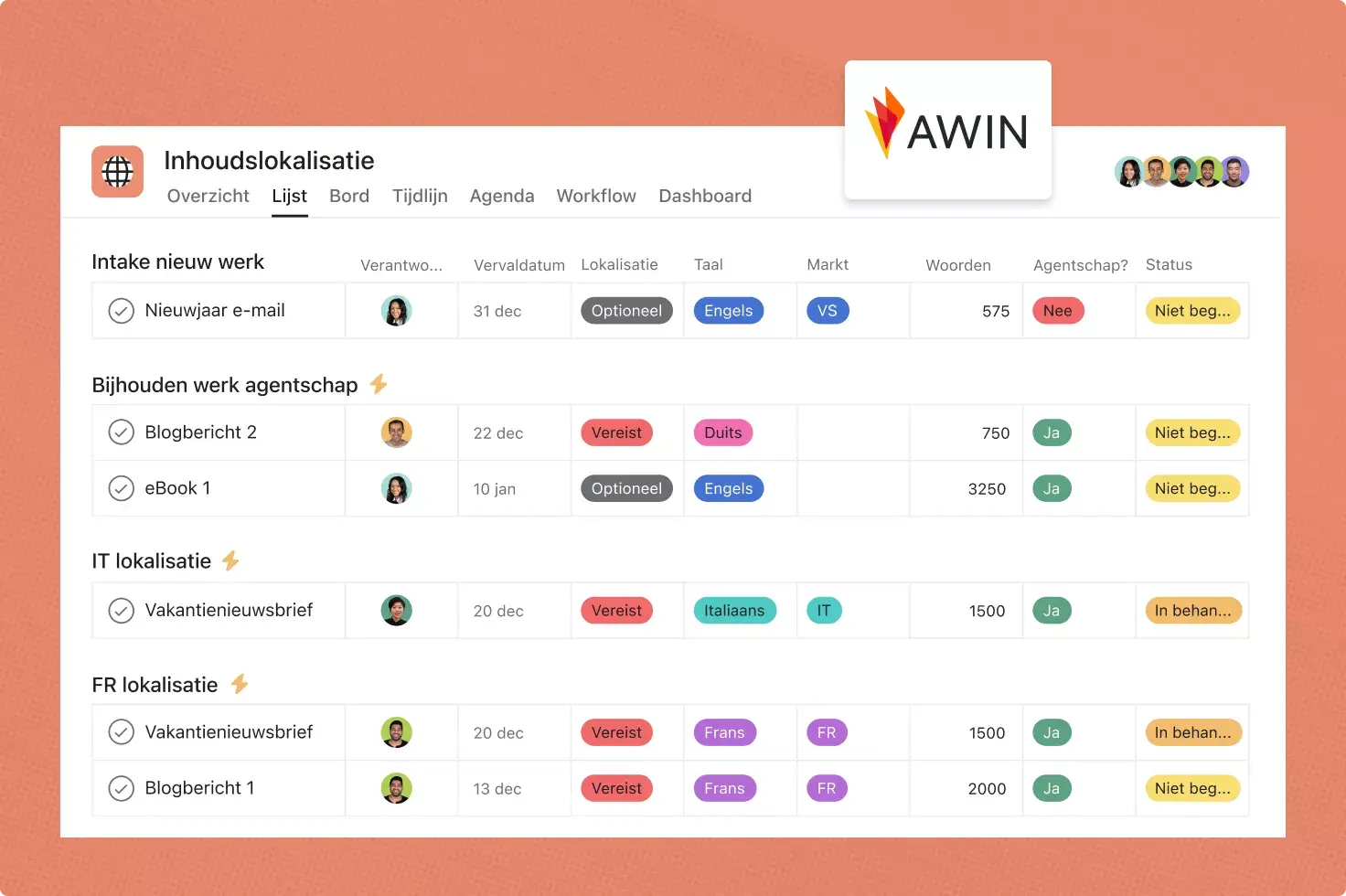 Awin gebruikt Asana voor hun geautomatiseerde lokalisatieworkflow