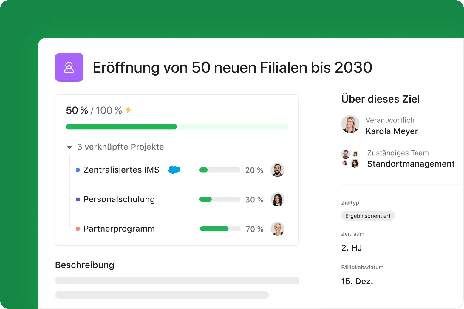 Eröffnung neuer Geschäfte (Bild der Produkt-UI)