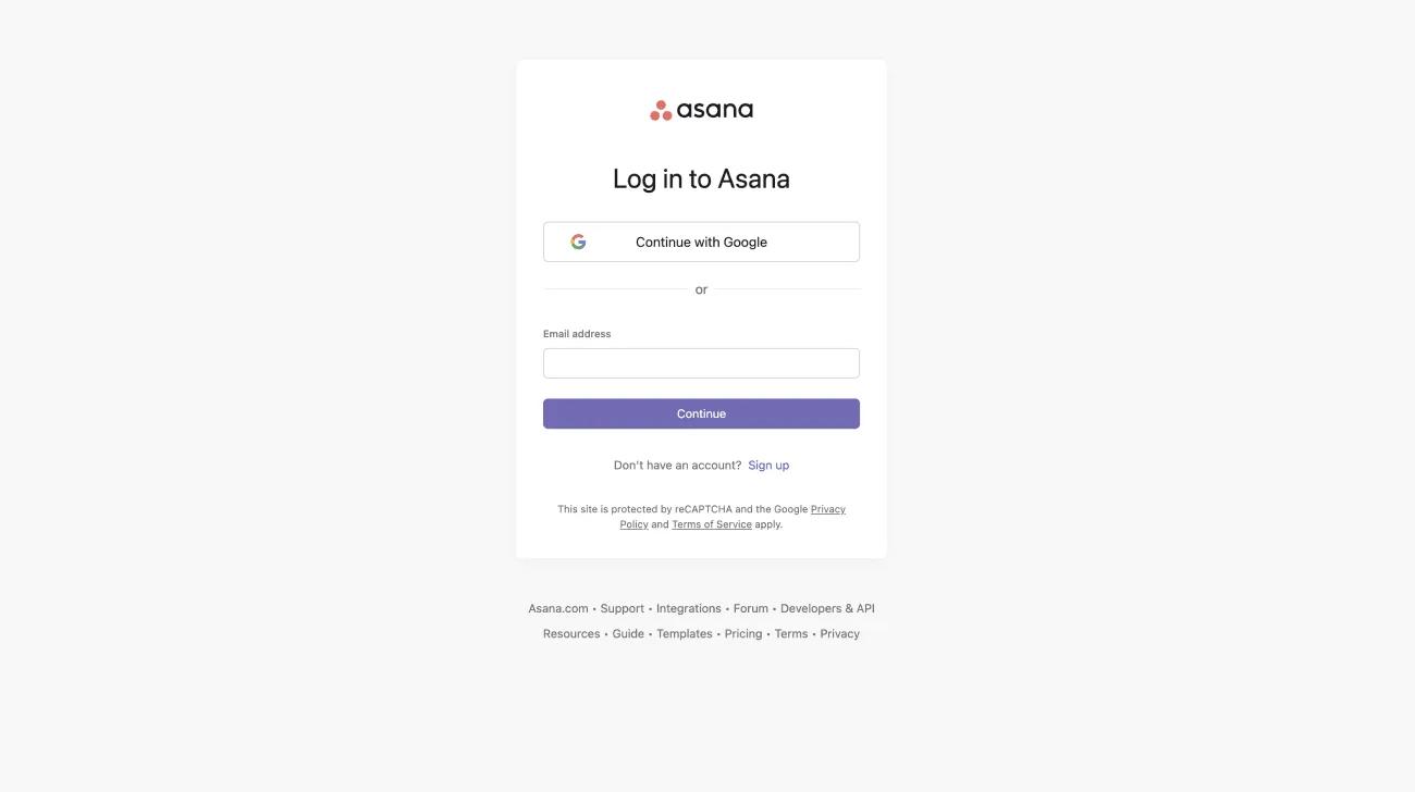 log in page