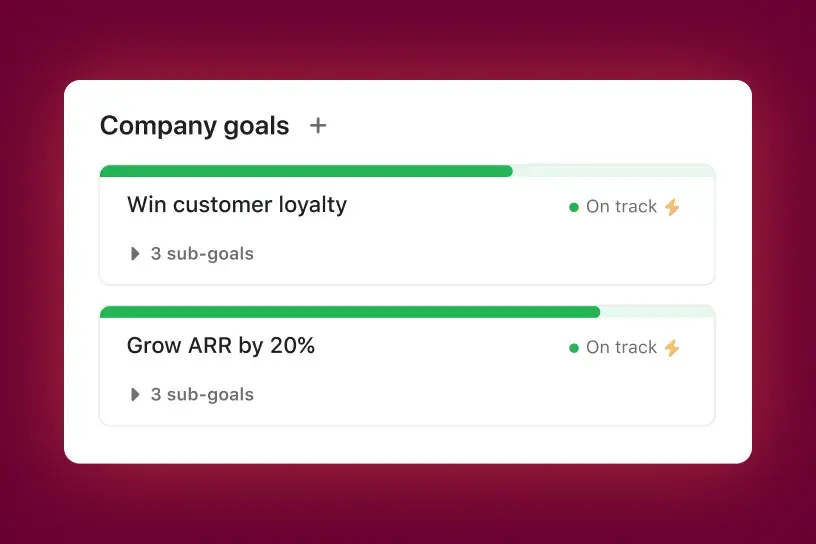 Product UI of Clarity and Accountability in Asana 
