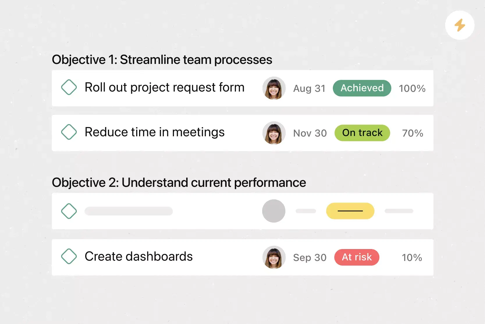 Objectives and key results (OKR) template card image