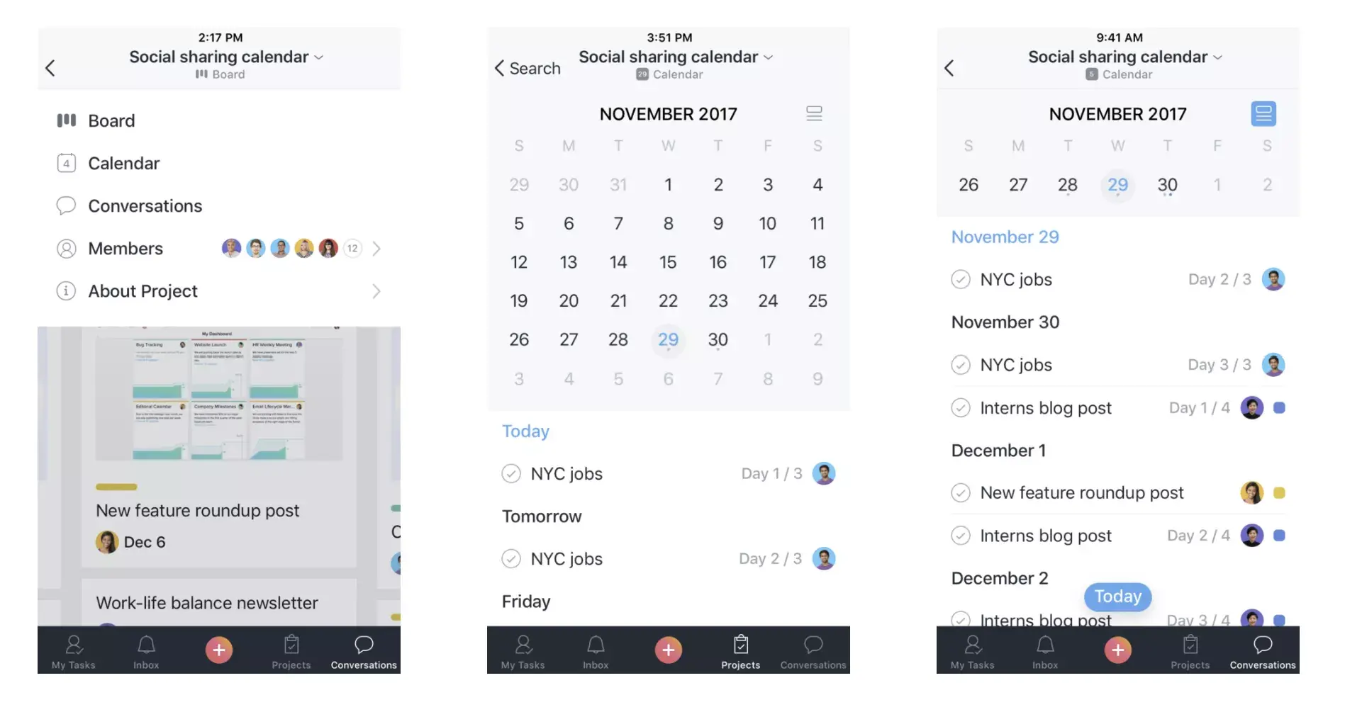 Mobile calendar