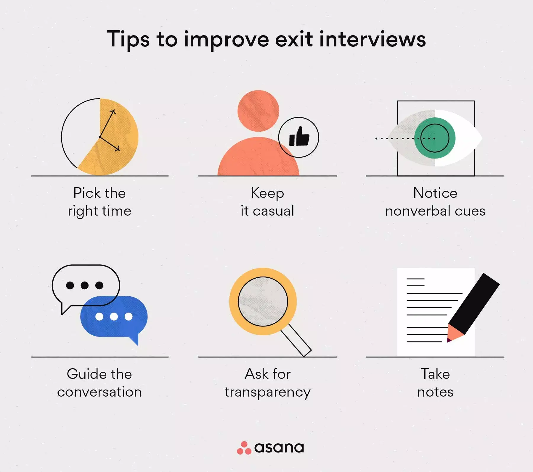 [inline illustration] Tips to improve exit interviews (infographic)