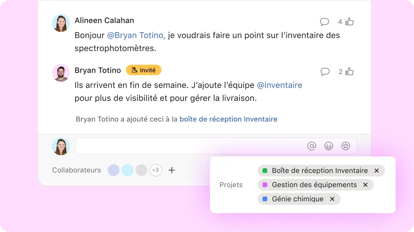 Image de la gestion des stocks et des équipements : exemple de l’interface utilisateur produit