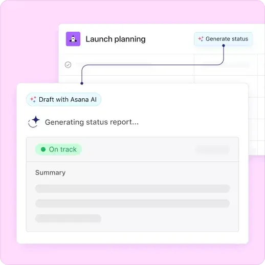 Use Asana AI to generate project status updates
