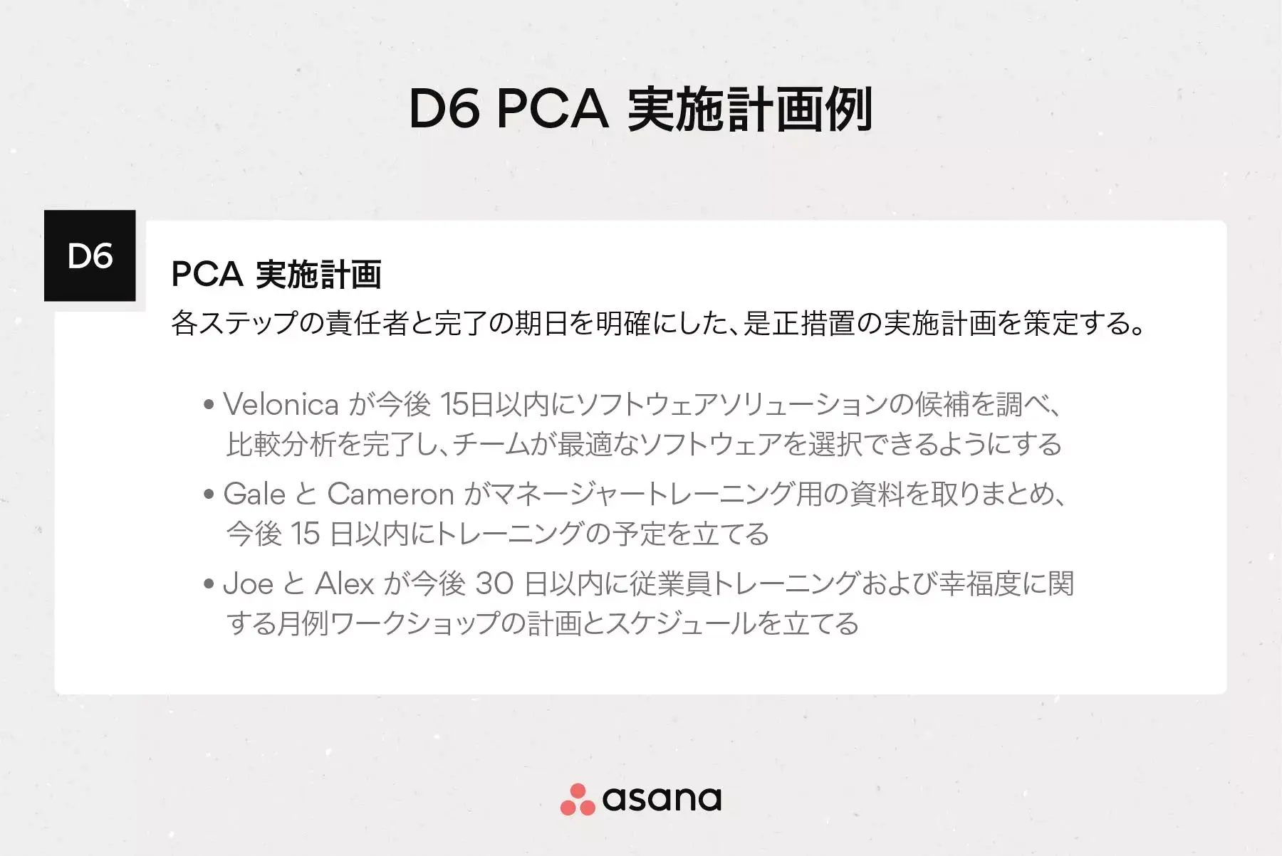 D6 PCA 実施計画例