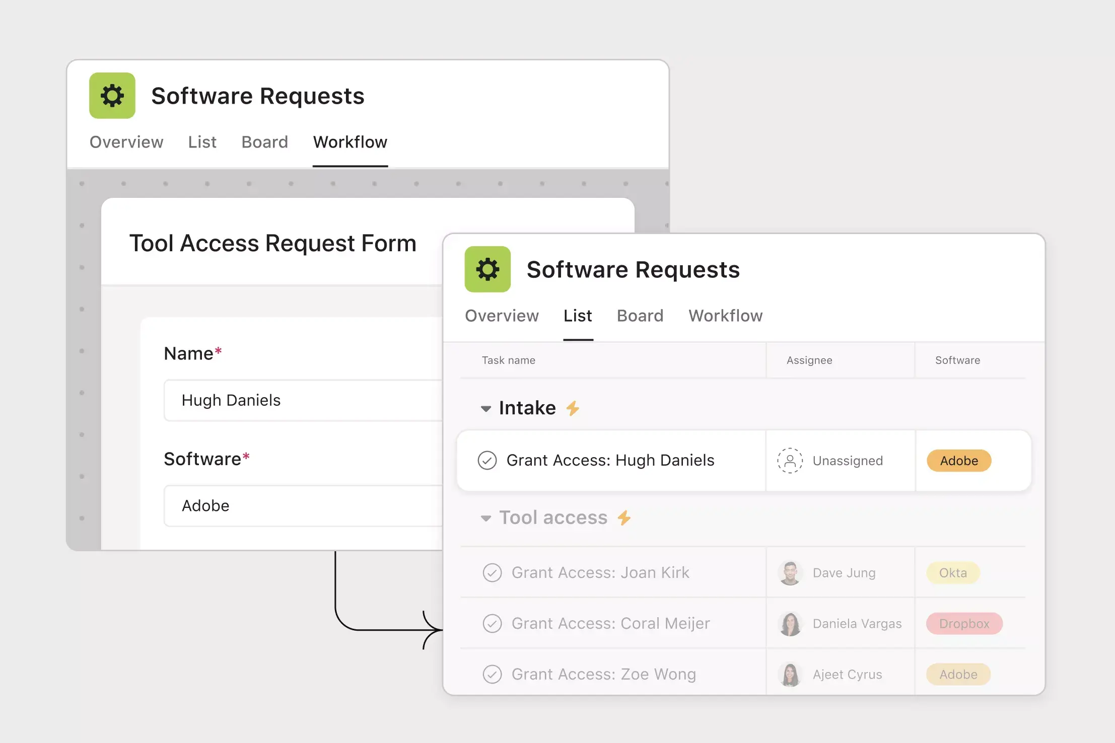 Triagem de recebimentos com os Formulários da Asana