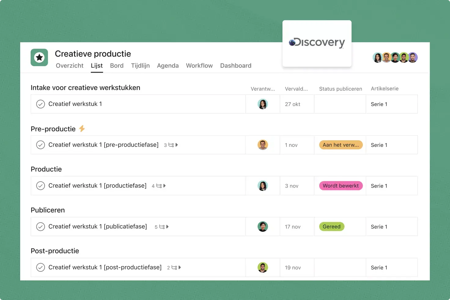 Discovery Inc gebruikt Asana voor hun creatieve productieworkflow