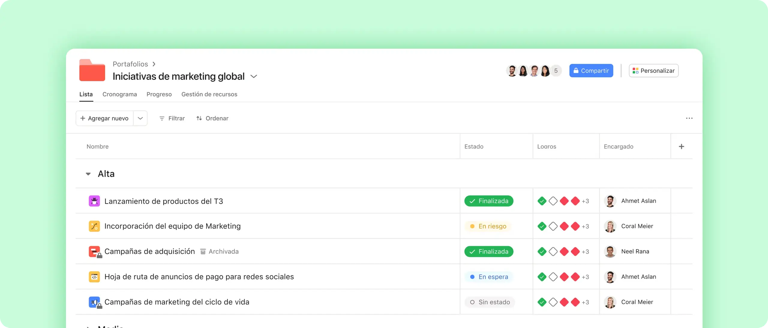 Admin console screenshot of members screen - Portfolios Header 