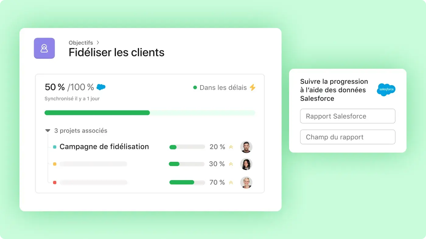 Collaborateur discutant avec un client : exemple de l’interface utilisateur produit Asana