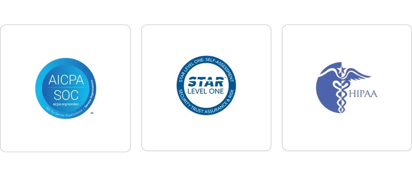 Logo's van AICPA, Star Level One, HIPAA